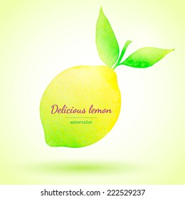 Vector illustration of watercolor lemon