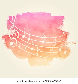 Vector Illustration of a Watercolor Music Background