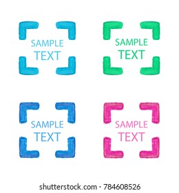 Vector illustration. Watercolor painted frame. Shape design elements