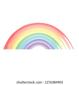 Vector illustration of watercolor painted rainbow. Pride, tolerance and peacemaking symbol.