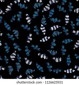 Vector illustration. Watercolor painting. Gentle, spring on black, blue and white colors.