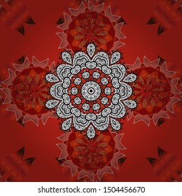 Vector illustration. Watercolor painting. Seamless pattern Gentle, spring on orange, white and red colors.