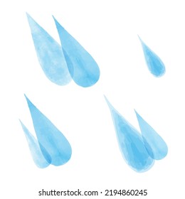 Ilustración vectorial de las gotas de lluvia acuarelas.