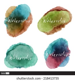 Vector illustration of Watercolor set