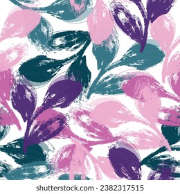 Vector illustration of watercolor textured abstract art textile flower design Modern collage vector illustration