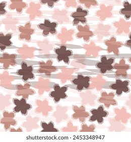 Vector illustration of watercolor textured abstract art textile flower design Seamless watercolor botanical pattern.