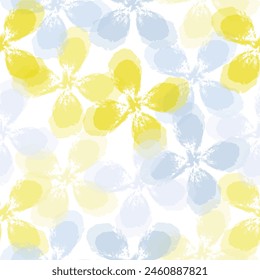 Vector illustration of watercolor textured abstract art textile flower design Vector seamless background. Minimalistic abstract floral pattern.