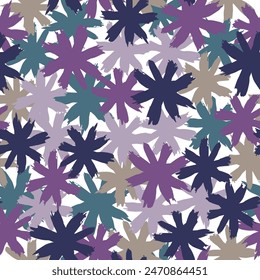 Vector illustration of watercolor textured abstract art textile flower design Abstract floral seamless pattern.