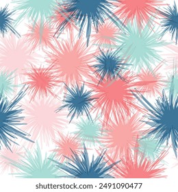 Vector illustration of watercolor textured abstract art textile flower design Hand drawn cartoon style pattern.