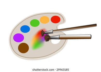 vector illustration of watercolors