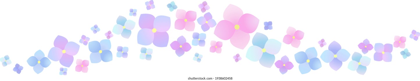 Vector illustration of watercolor-style hydrangea lines