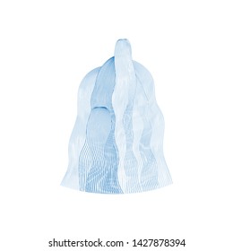 Vector illustration of waterfall cascade. Water stream falling of various shape of mountain rock. Isolated outline hand drawn object. Logo, design element. 