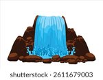 Vector illustration of a waterfall isolated

