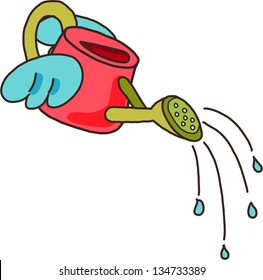 Vector illustration of a watering can