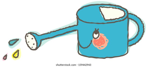 Vector illustration of watering can