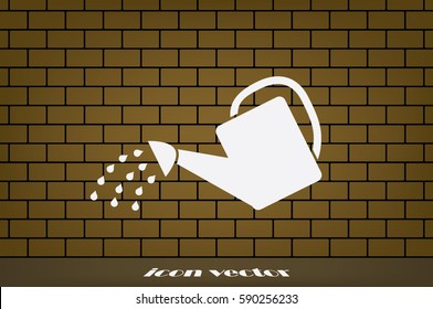 vector illustration of watering can, icon