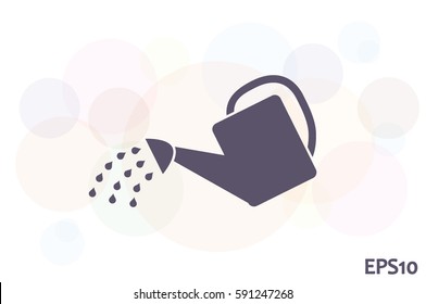 vector illustration of watering can, icon