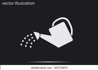 vector illustration of watering can, icon.