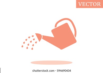 vector illustration of watering can, icon.