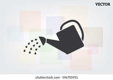 vector illustration of watering can, icon