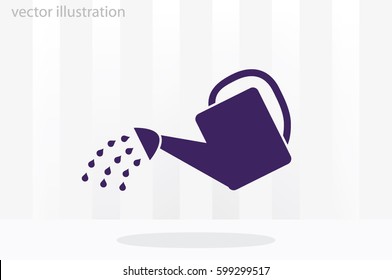 vector illustration of watering can, icon