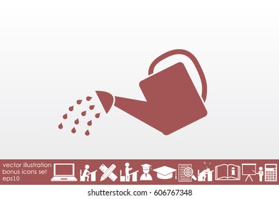 vector illustration of watering can, icon