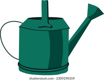 Ilustración vectorial de una lata de riego para el huerto. Vector. Ilustración aislada. Guantes. Jardín. Jardinería