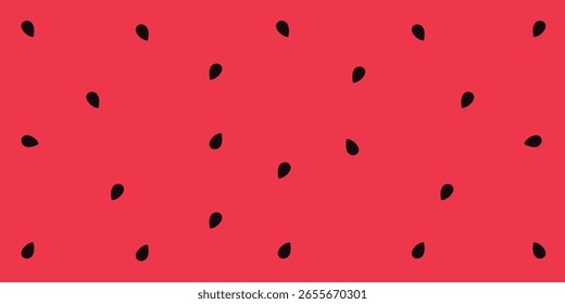 Ilustración vectorial de fondo de sandía con semillas negras, vibrante textura de fruta de verano ideal para el envasado de alimentos, impresiones textiles, Fondos de pantalla digitales y proyectos de diseño estacional.