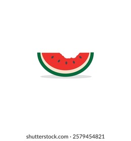 vector illustration of watermelon bite design.