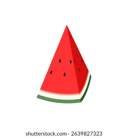 Vector illustration of watermelon. Clipart of a cut watermelon.