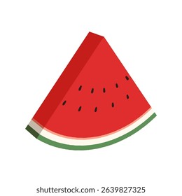 Vector illustration of watermelon. Clipart of a cut watermelon.