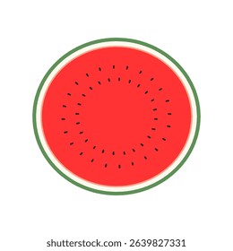 Vector illustration of watermelon. Clipart of a watermelon cut in half.