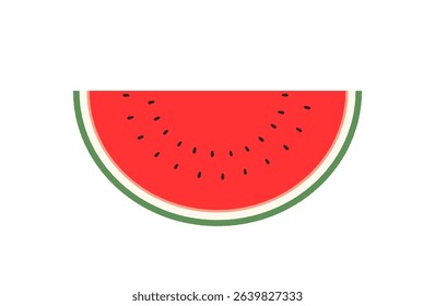 Vector illustration of watermelon. Clipart of a cut watermelon.