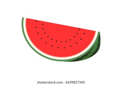 Vector illustration of watermelon. Clipart of a cut watermelon.