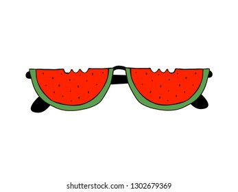 Vector illustration with Watermelon eyeglasses