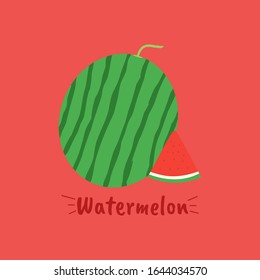 Vector illustration of watermelon flat icon
