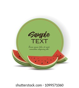 Vector illustration of watermelon. Hello summer card with melon