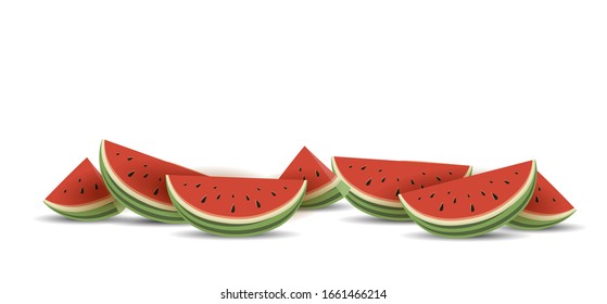 Vector illustration of watermelon. Hello summer card with melon