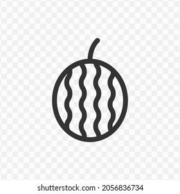 Vector Illustration Of Watermelon Icon In Dark Color And Transparent Background(png).