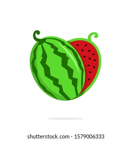 Vector illustration of watermelon isolated on white background