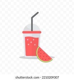 Vector illustration of Watermelon juice icon sign and symbol. colored icons for website design .Simple design on transparent background (PNG).