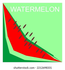 Vector illustration. Watermelon on green background. Card