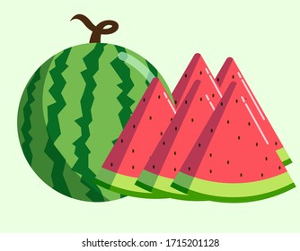 Vector illustration for watermelon. Watermelon pattern from natural sweet foods, eat delicious tropical watermelon fruit