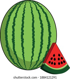 Vector illustration  Watermelon pattern from natural sweet food. Eat tasty tropical fruits watermelons