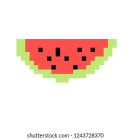 vector Illustration of watermelon in pixel style