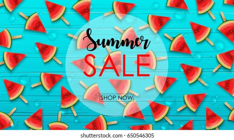 Vector illustration of Watermelon seamless background