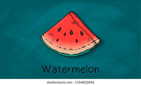 Vector Illustration of Watermelon Sktech Style