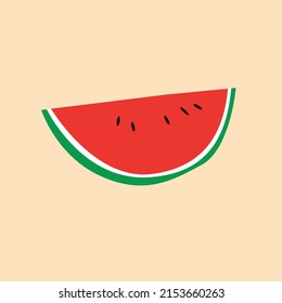 Vector illustration of watermelon slice.