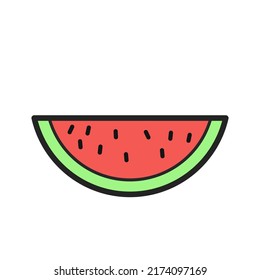 Vector illustration of a watermelon slice.