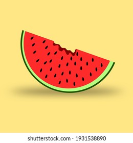 Vector Illustration of watermelon slice. Concept of healthy fruit and ripe fruits